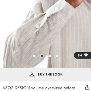 ASOS Design Oversized Oxford Shirt Khaki